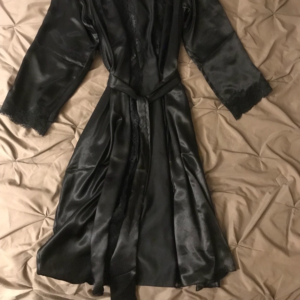 Black silk robe